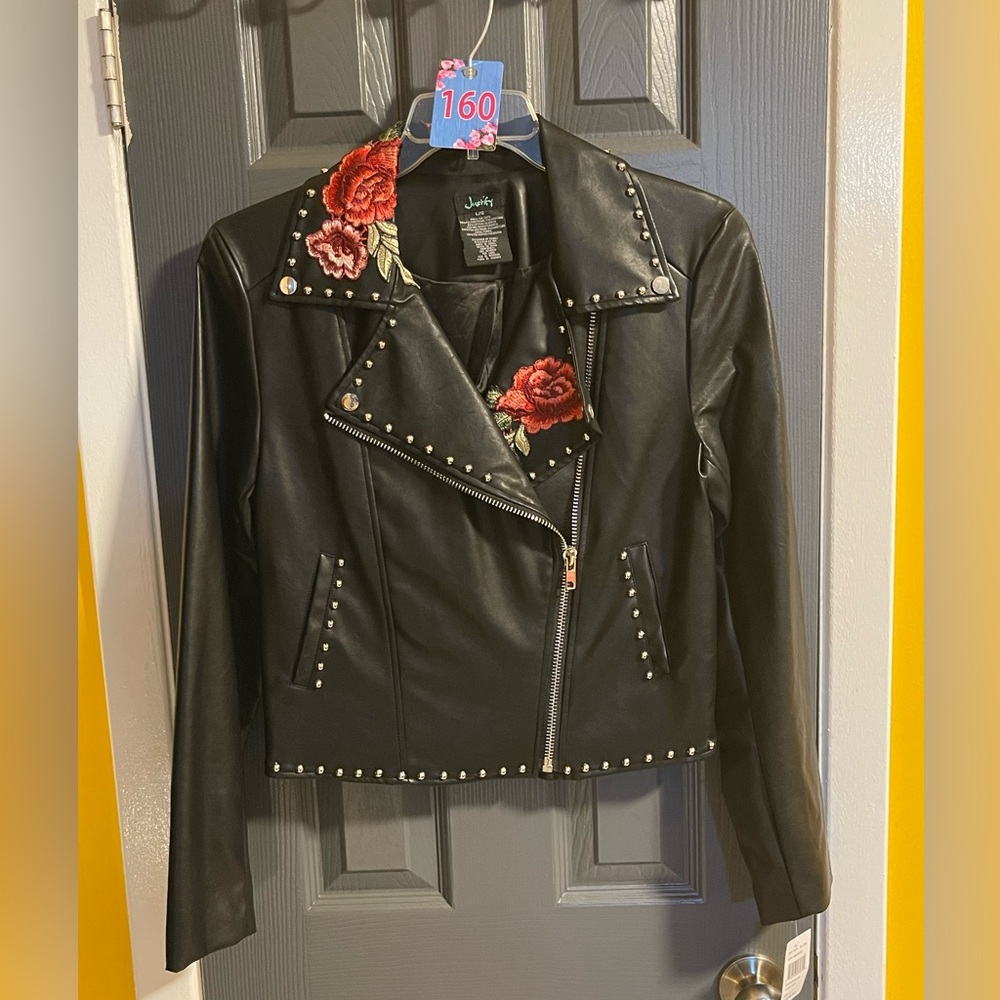 Black faux leather jacket